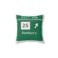 Vintage Merritt Parkway Exit 49N Sign Spun Polyester Square Pillow