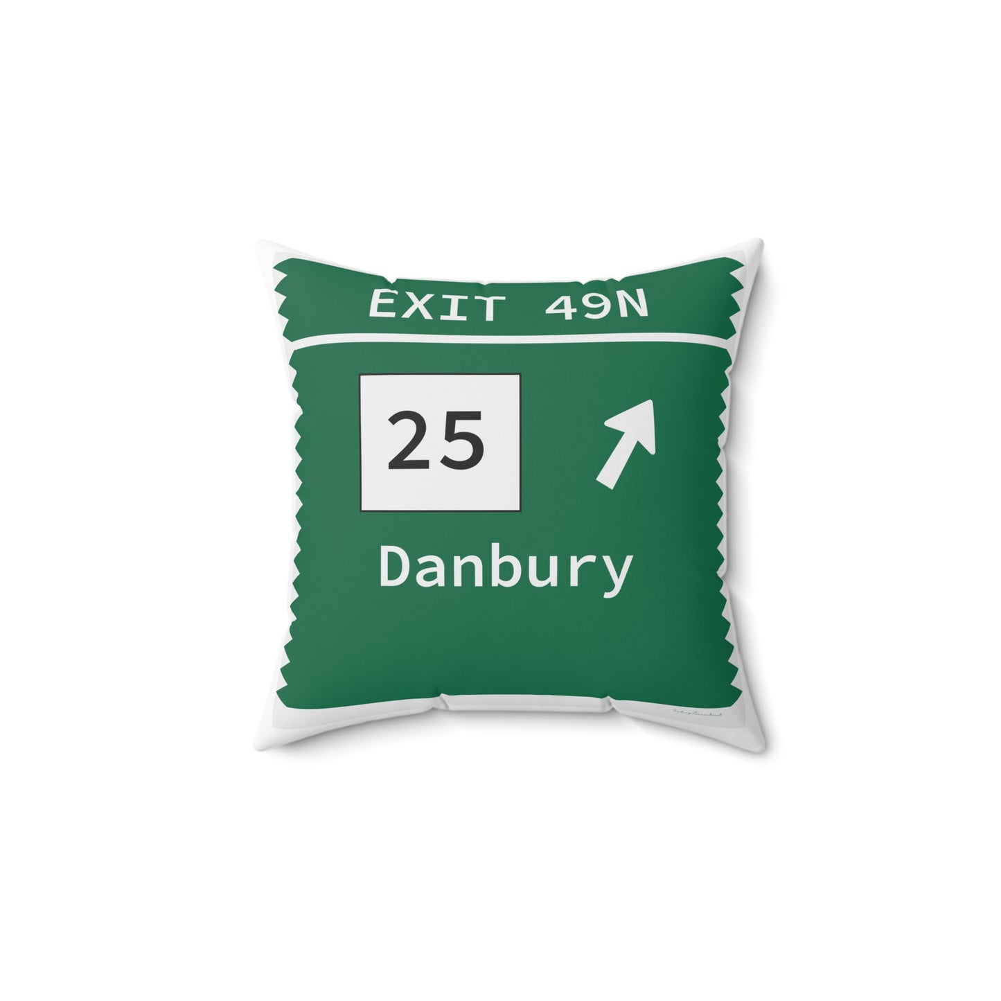 Vintage Merritt Parkway Exit 49N Sign Spun Polyester Square Pillow