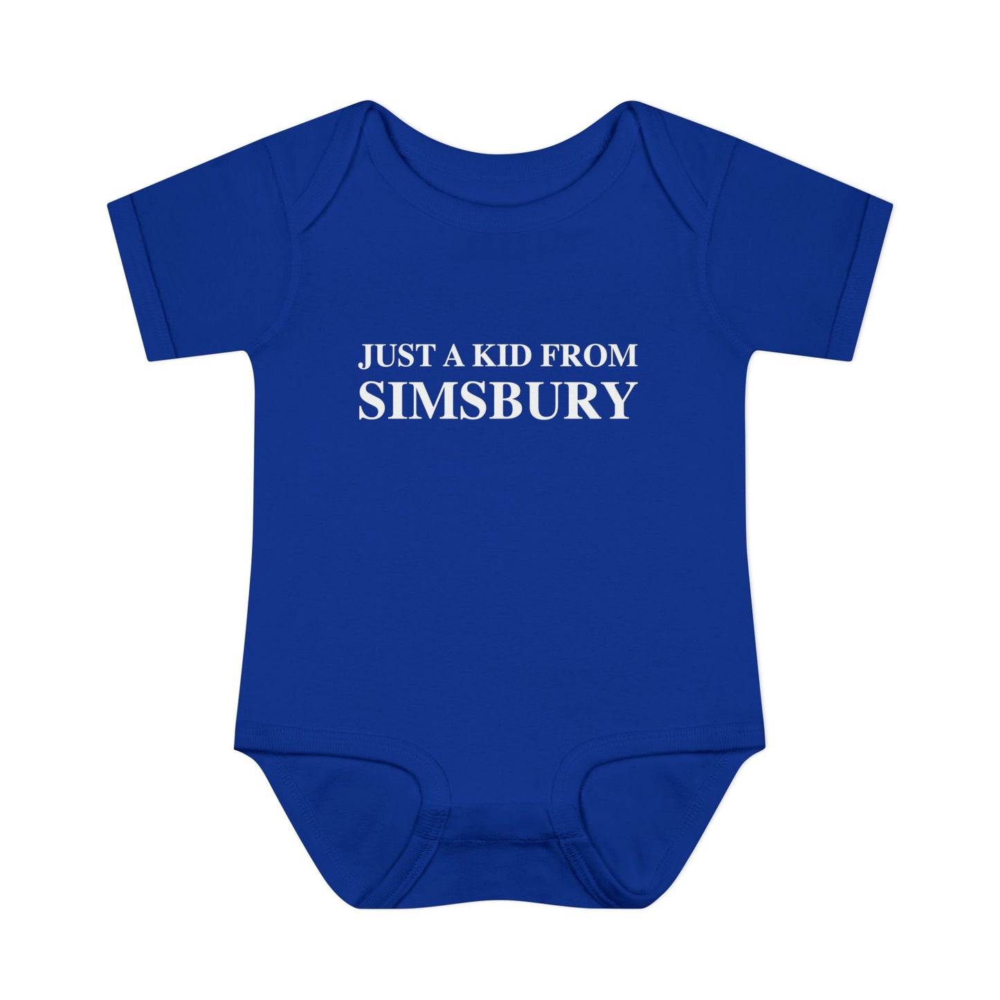 Just a kid from Simsbury Infant Baby Rib Bodysuit