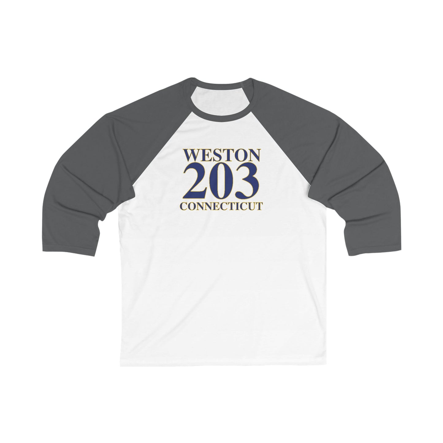 Weston 203 Connecticut Unisex 3\4 Sleeve Baseball Tee