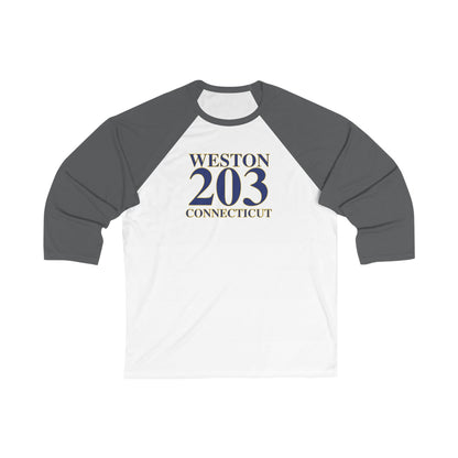 Weston 203 Connecticut Unisex 3\4 Sleeve Baseball Tee