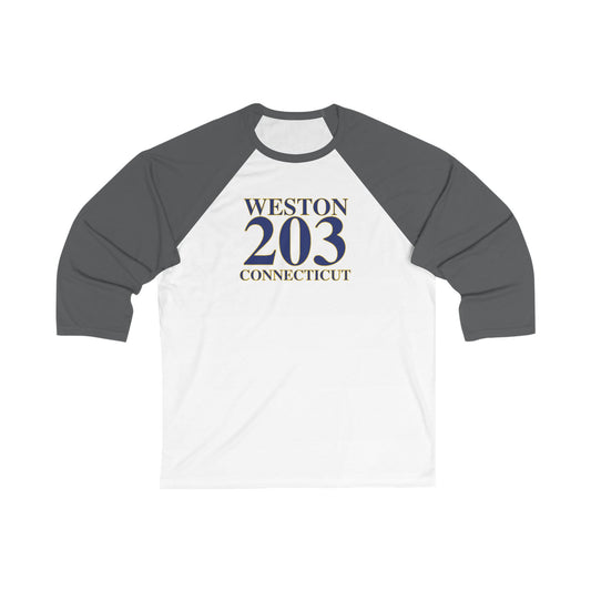 Weston 203 Connecticut Unisex 3\4 Sleeve Baseball Tee