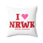 I Heart NRWK Spun Polyester Square Pillow