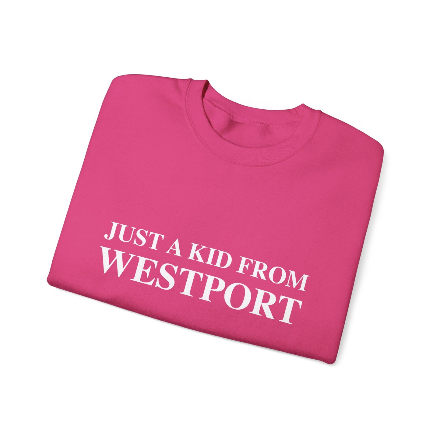 Just a kid from Westport Unisex Heavy Blend™ Crewneck Sweatshirt