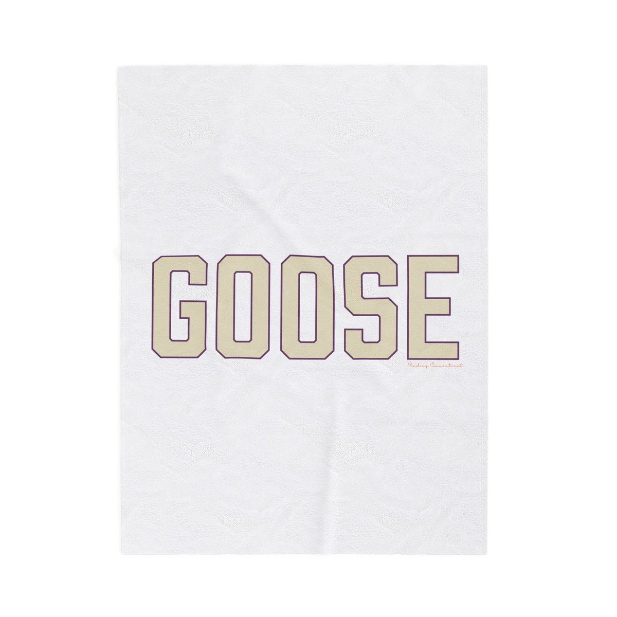 Goose Zip Code Cream & Purple Velveteen Plush Blanket
