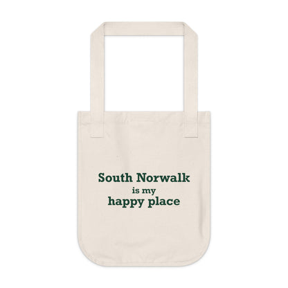 South Norwalk is My Happy Place Organic Canvas Tote Bag