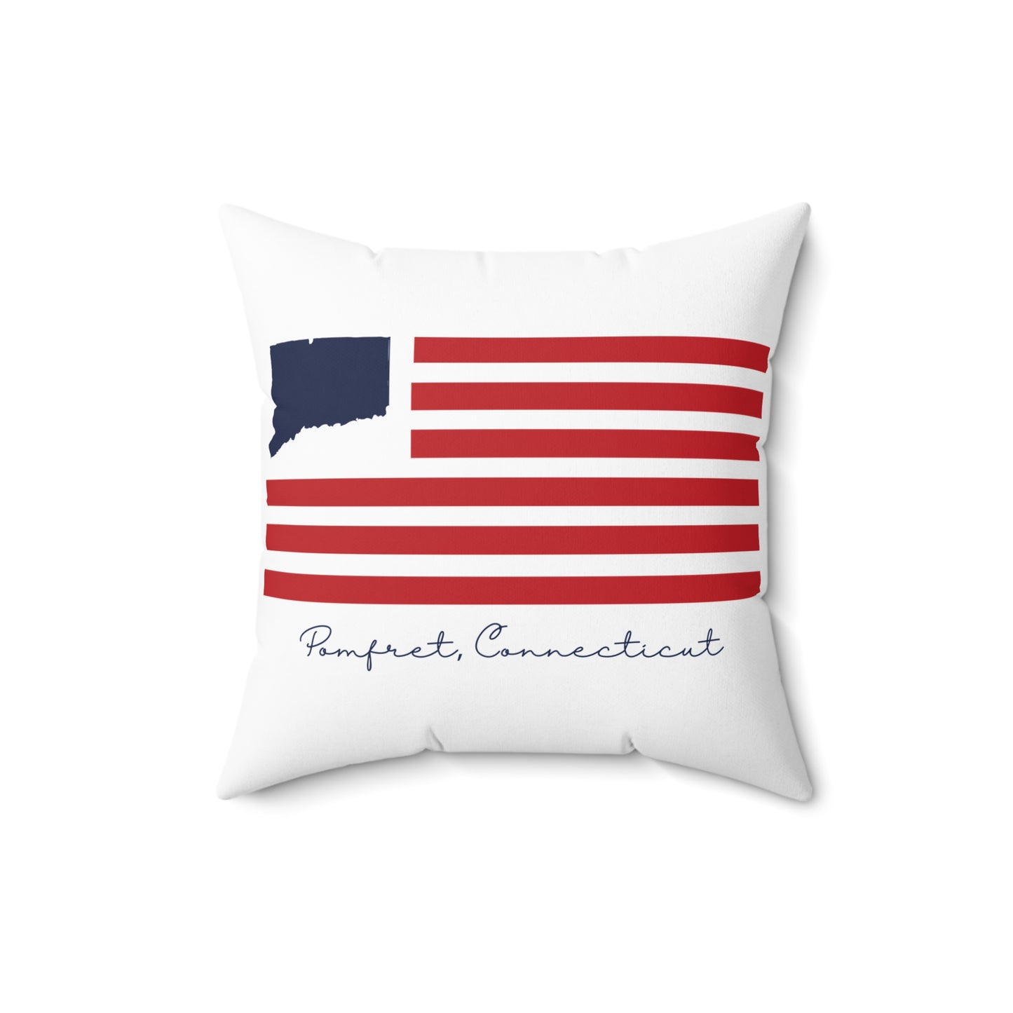 Pomfret Connecticut Flag  Spun Polyester Square Pillow