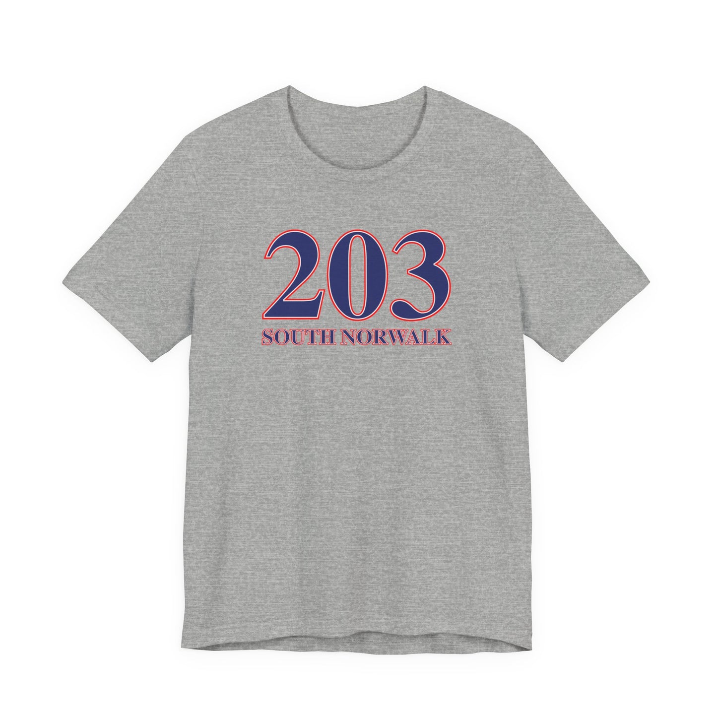 203 South Norwalk Red, White & Blue Unisex Jersey Short Sleeve T-Shirt