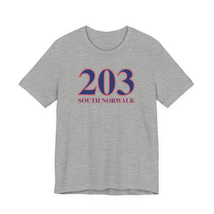 203 South Norwalk Red, White & Blue Unisex Jersey Short Sleeve T-Shirt