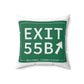 Vintage Exit 55B WCP Sign Spun Polyester Square Pillow