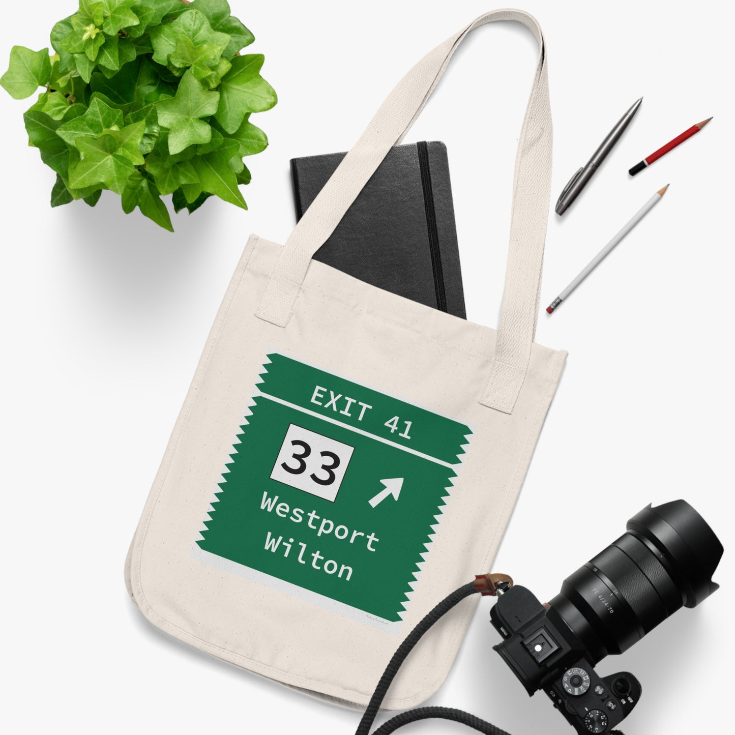 Vintage Merritt Parkway Exit 41 Sign Organic Canvas Tote Bag