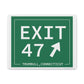 Vintage Exit 47 Merritt Parkway Sign Matte Canvas, Stretched, 1.25"