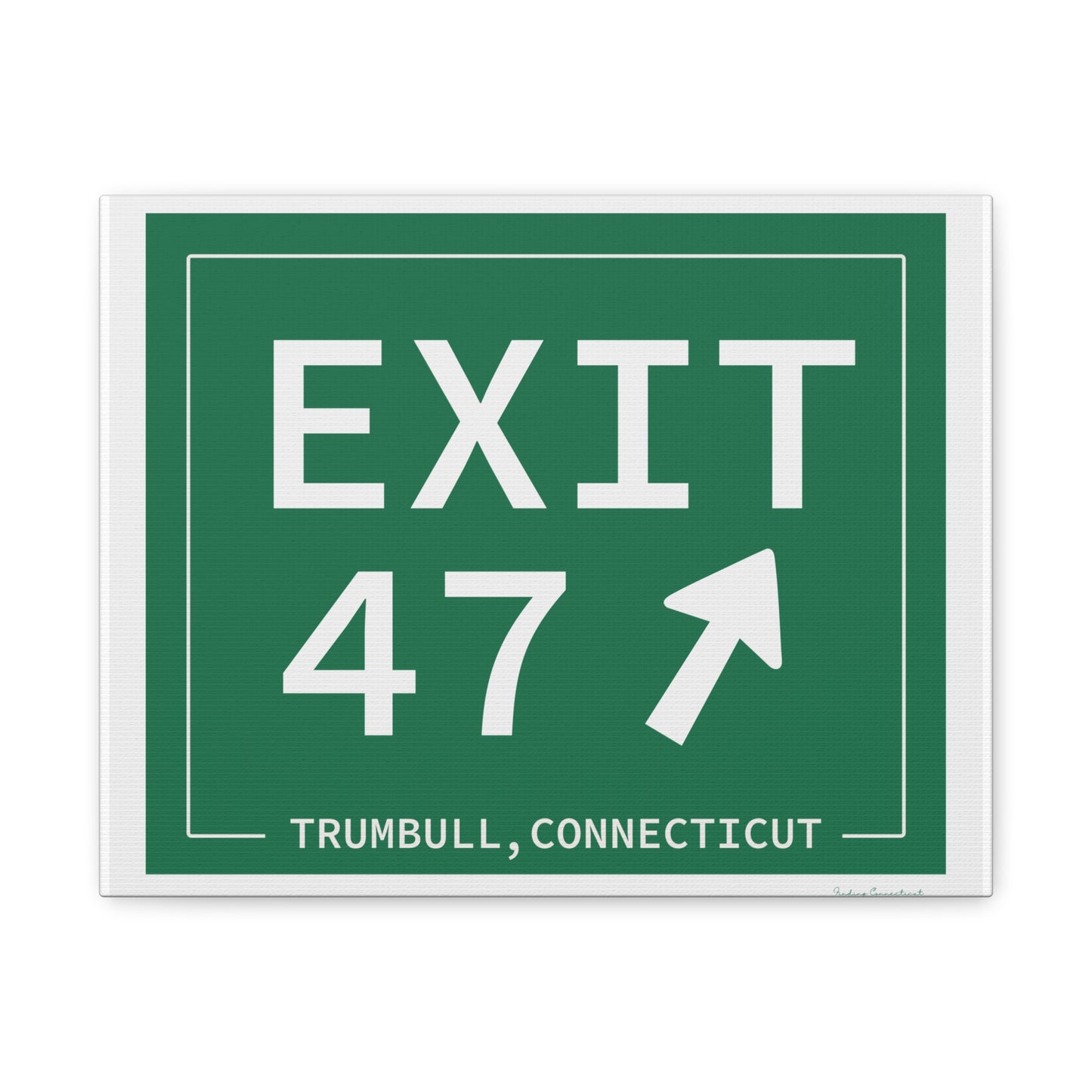 Vintage Exit 47 Merritt Parkway Sign Matte Canvas, Stretched, 1.25"