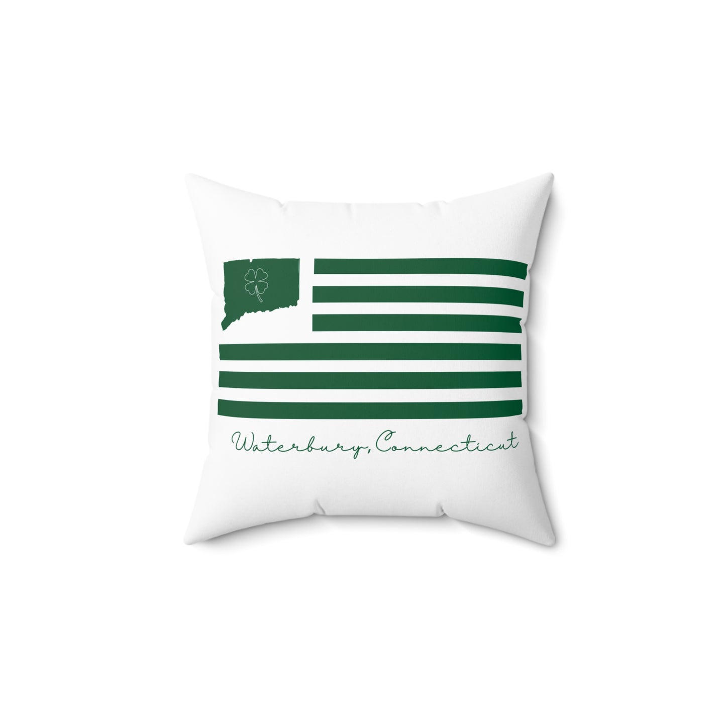 Waterbury Connecticut St. Patrick’s Day Flag Spun Polyester Square Pillow
