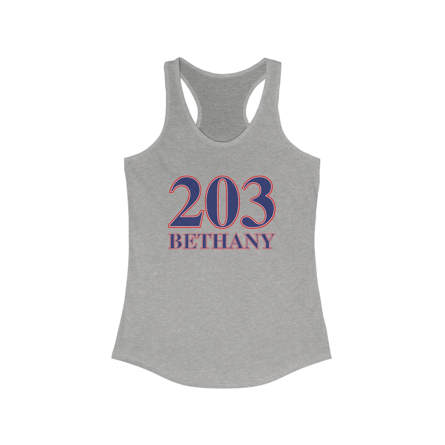 203 Bethany Red White & Blue Women's Ideal Racerback Tank Top