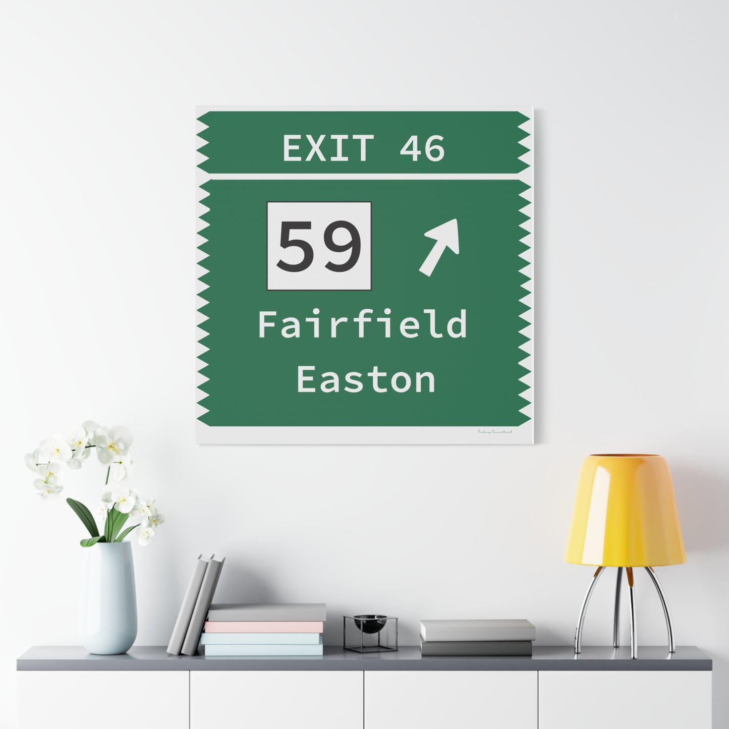Vintage Merritt Parkway Exit 46 Sign Matte Canvas, Stretched, 1.25"