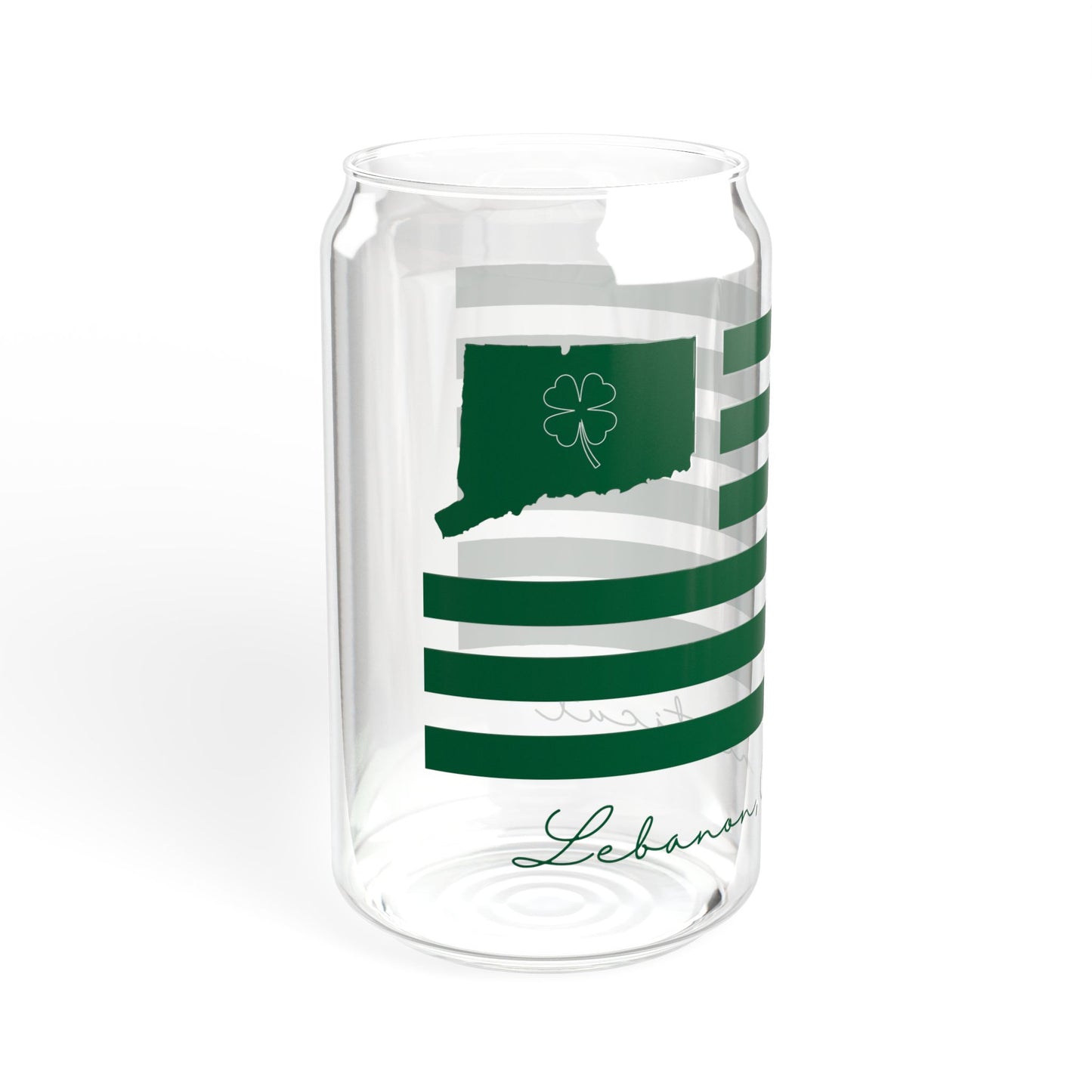 Lebanon Connecticut St. Patrick’s Day Flag Sipper Glass, 16oz