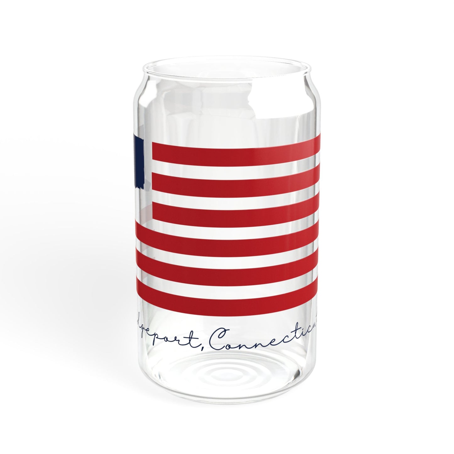 Bridgeport Connecticut Flag Sipper Glass, 16oz