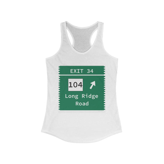 Vintage Merritt Parkway Exit 34 Sign Women's Ideal Racerback Tank Top