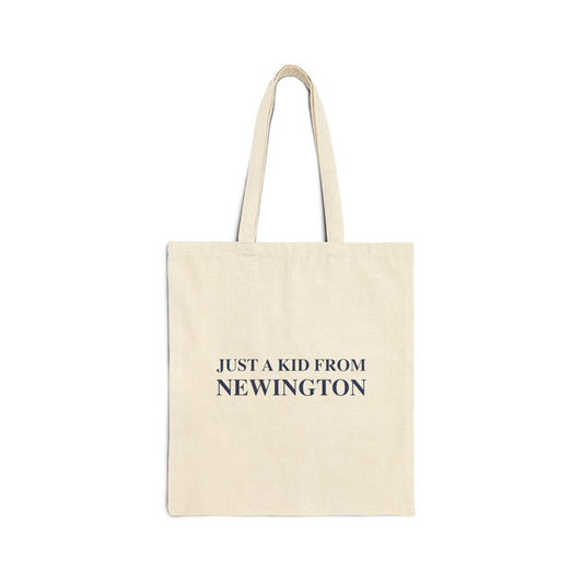 Just a kid from Newington Cotton Canvas Tote Bag
