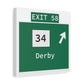 Vintage WCP Exit 58 Sign Matte Canvas, Stretched, 1.25"