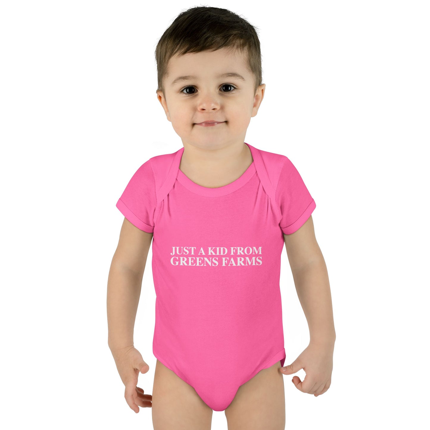 Just a kid from Greens Farms Infant Baby Rib Bodysuit