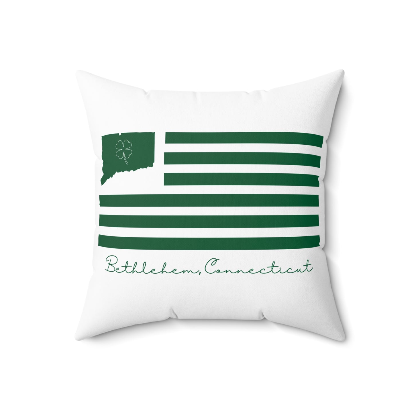 Bethlehem Connecticut St. Patrick’s Day Flag Spun Polyester Square Pillow