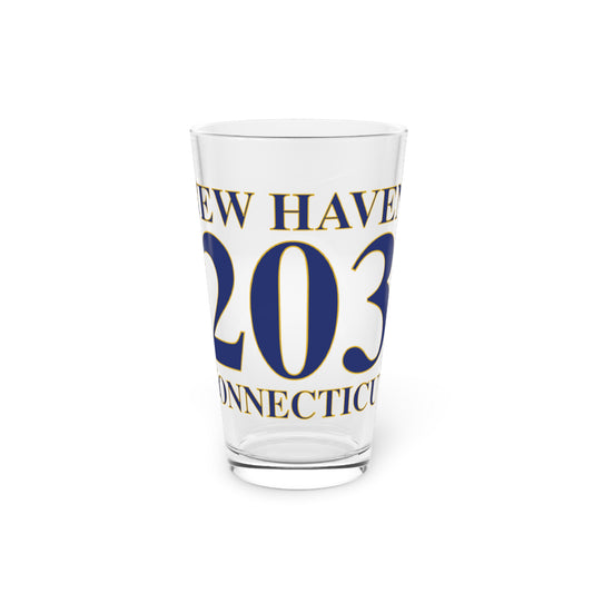 New Haven 203 Connecticut Pint Glass, 16oz