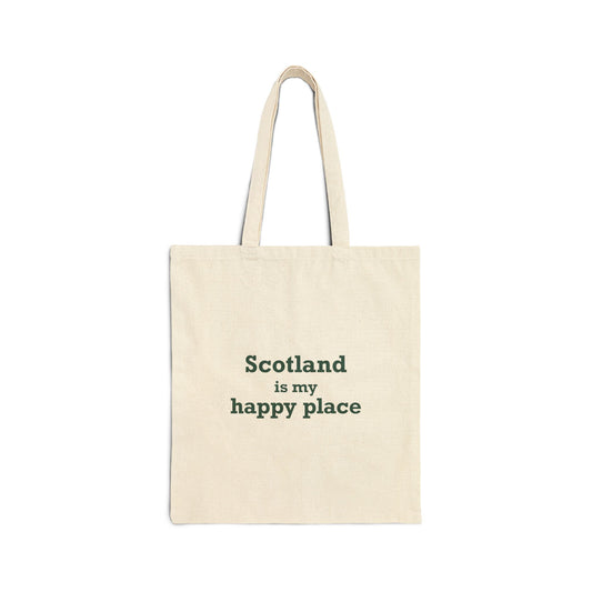 Scotland is My Happy Place Cotton Canvas Tote Bag