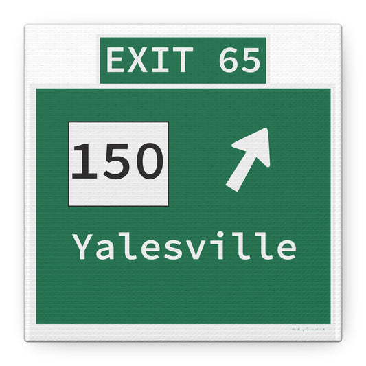 Vintage WCP Exit 65 Sign Matte Canvas, Stretched, 1.25"