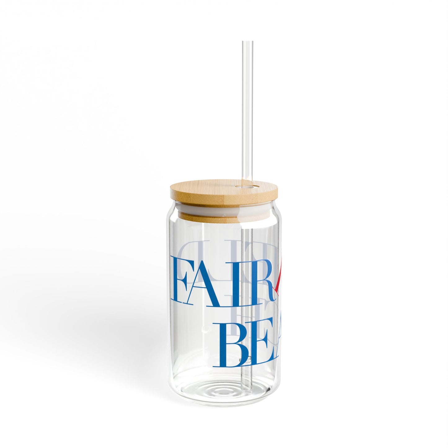41 Tilt Fairfield Beach Glass Can with Straw and Lid, 16oz