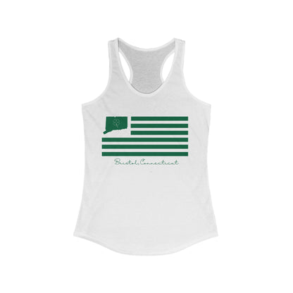 Bristol Connecticut St Patrick’s Day Flag Women's Ideal Racerback Tank Top