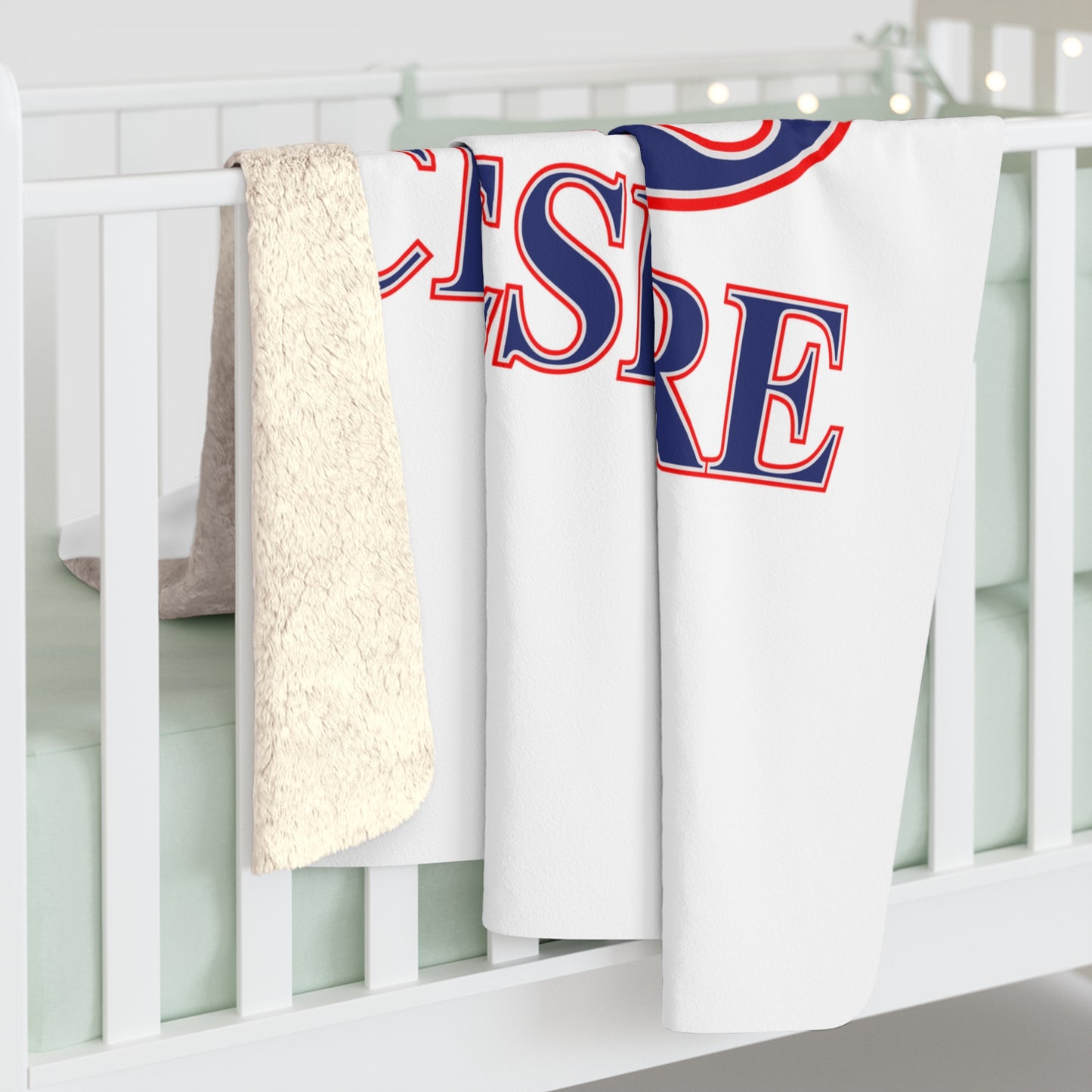 203 Cheshire Red White & Blue Sherpa Fleece Blanket