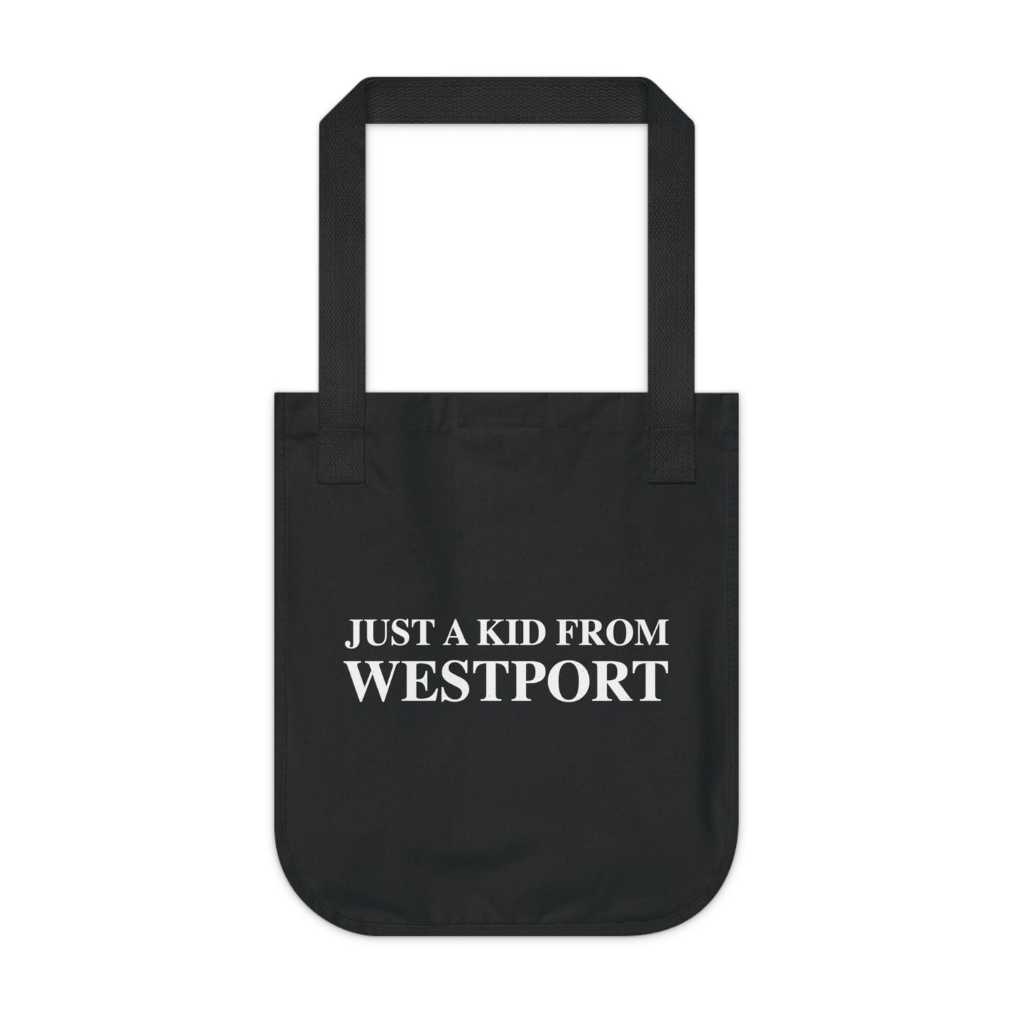 Just a kid from Westport Organic Canvas Tote Bag