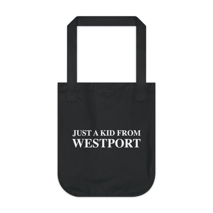 Just a kid from Westport Organic Canvas Tote Bag