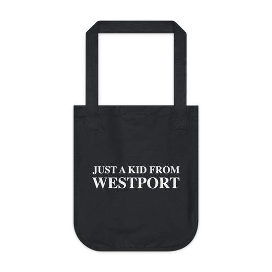 Just a kid from Westport Organic Canvas Tote Bag
