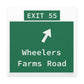 Vintage WCP Exit 55 Sign Matte Canvas, Stretched, 1.25"