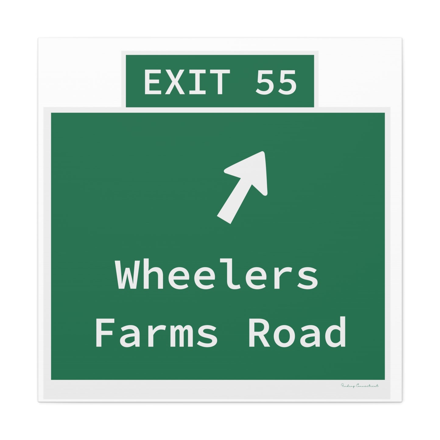 Vintage WCP Exit 55 Sign Matte Canvas, Stretched, 1.25"