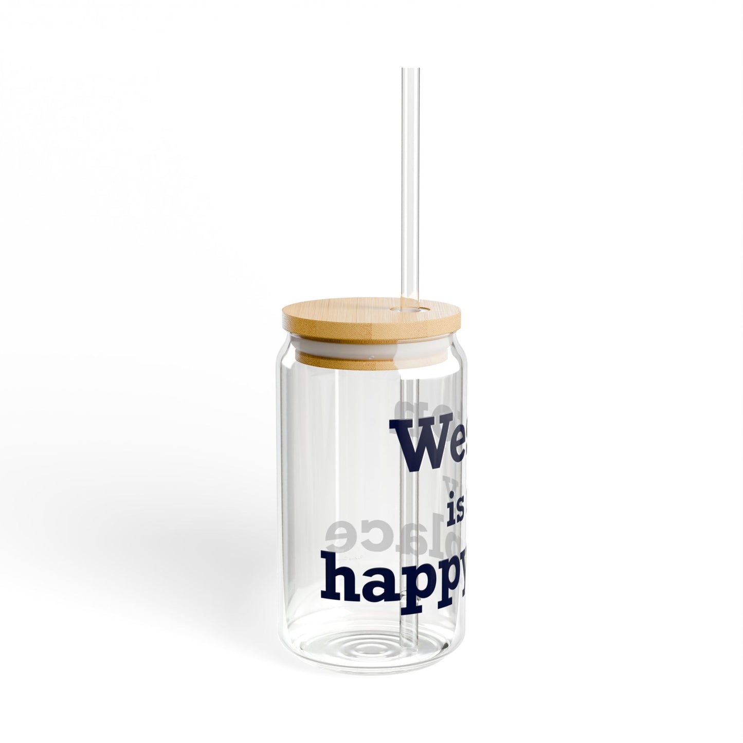 Weston Is My Happy Place  Sipper Glass, 16oz