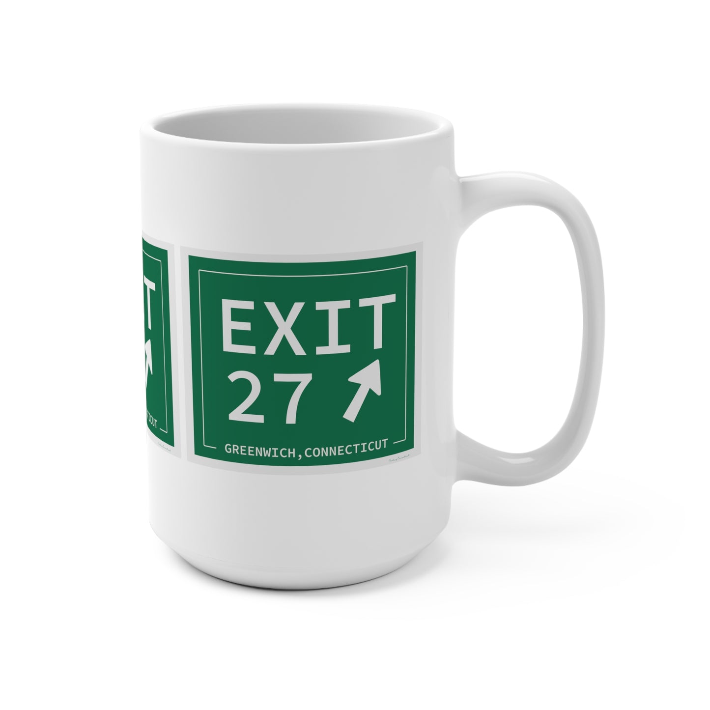 Vintage Exit 27 Merritt Parkway Sign Mug 15oz
