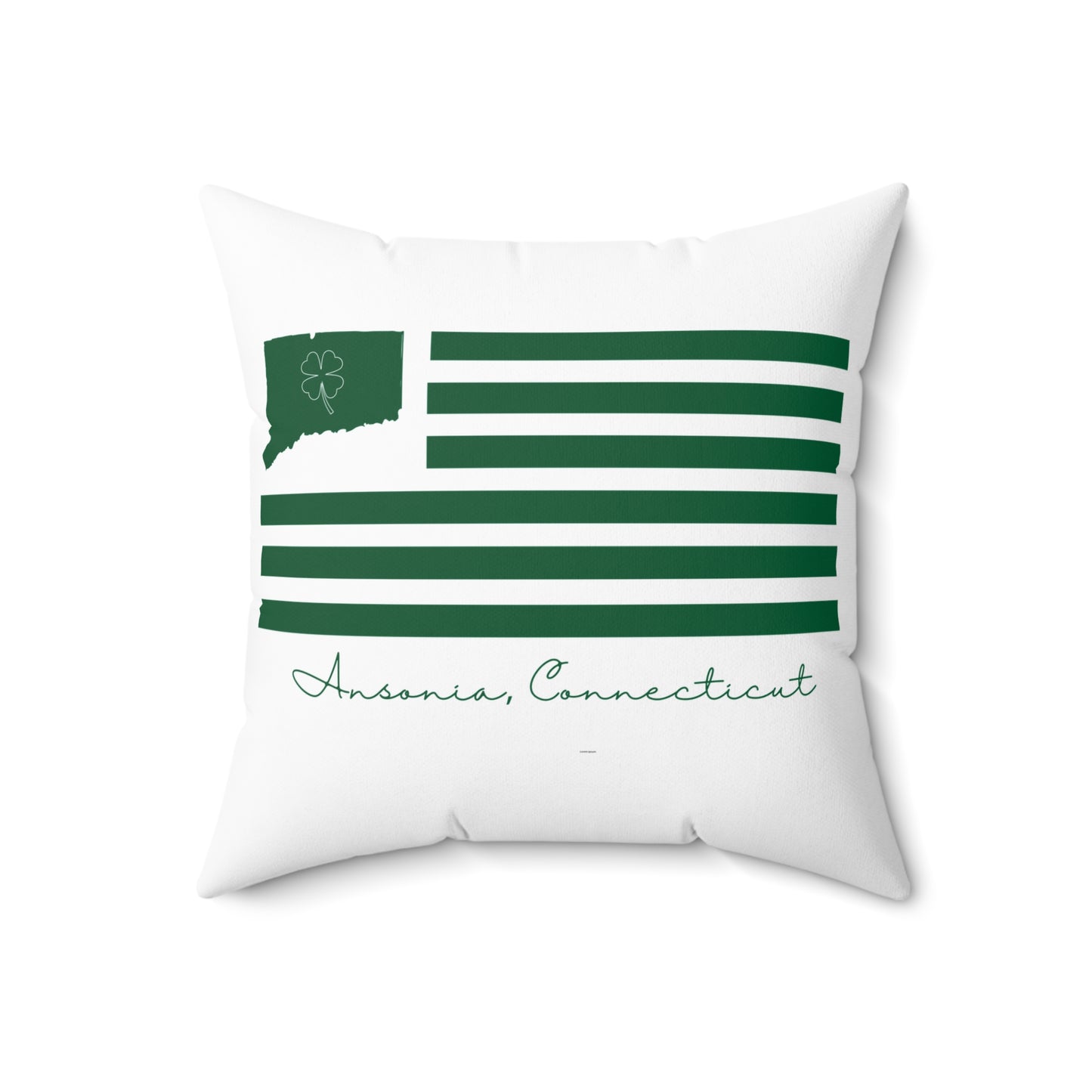 Ansonia Connecticut St. Patrick’s Day Flag Spun Polyester Square Pillow