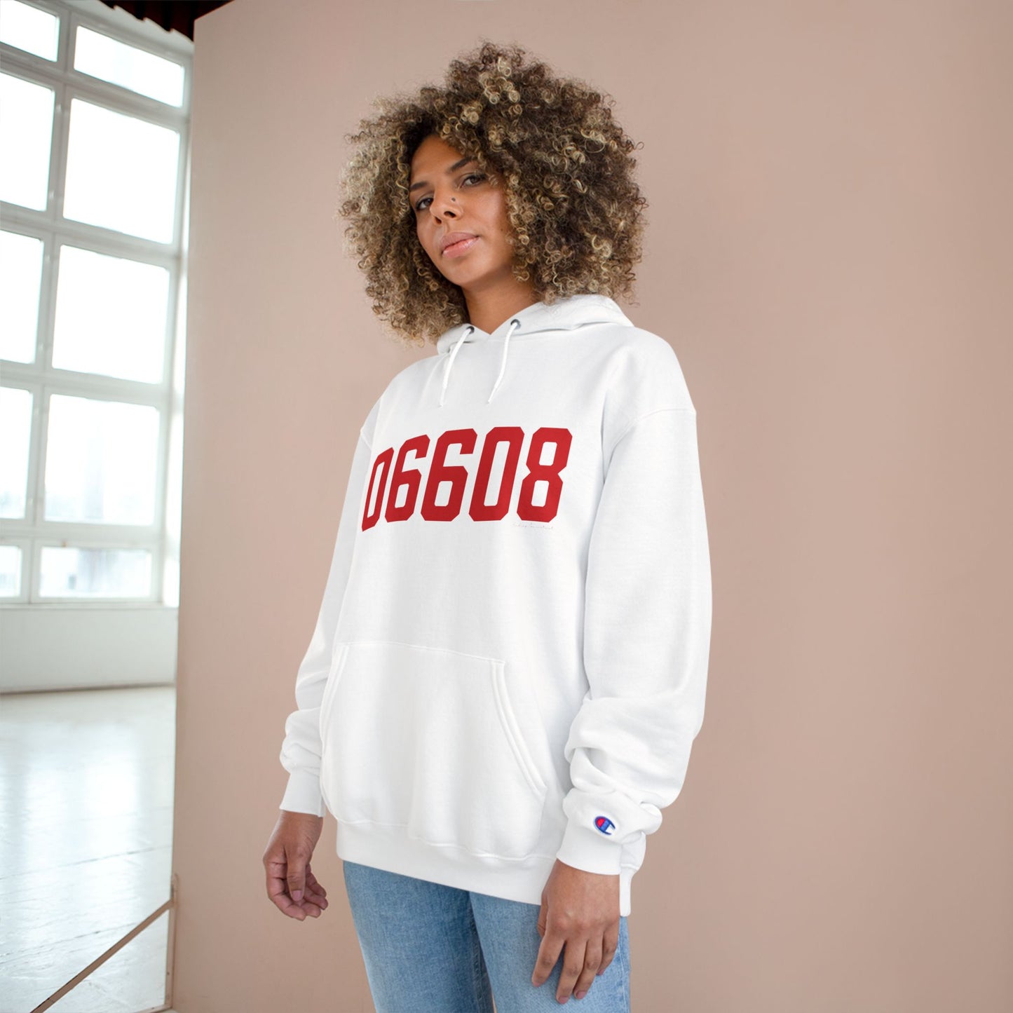 06608 Bridgeport Connecticut Zip Code Champion Hoodie Sweatshirt