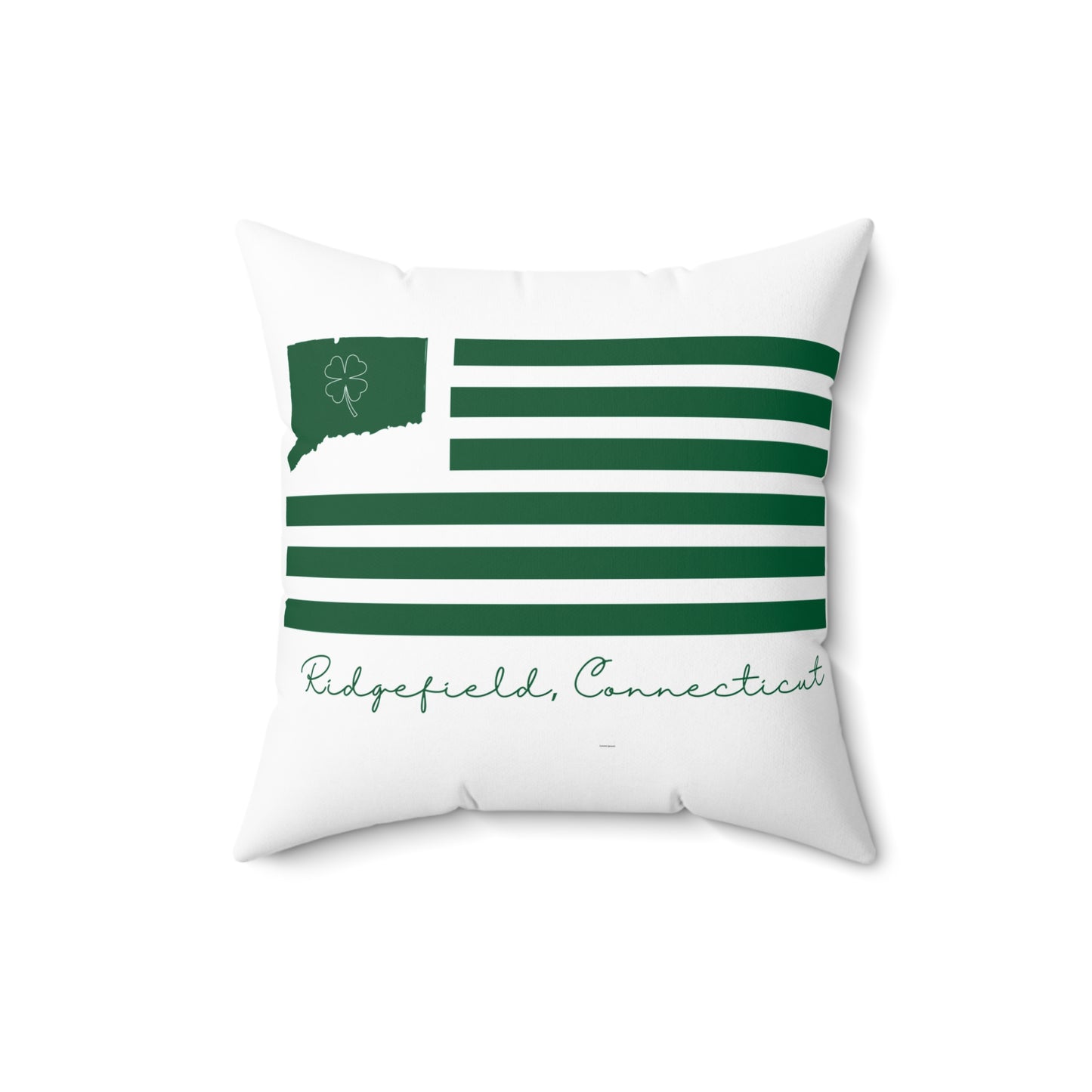 Ridgefield Connecticut St. Patrick's Day Flag Spun Polyester Square Pillow