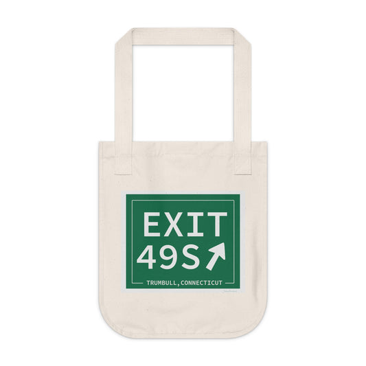 Vintage Exit 49S  Merritt Parkway Sign Organic Canvas Tote Bag