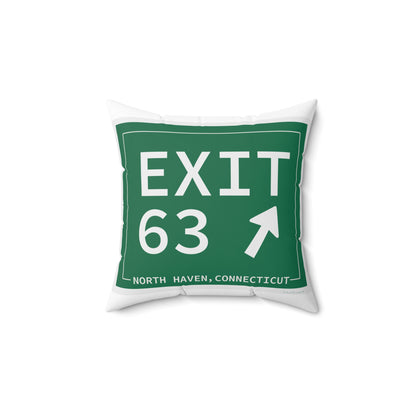 Vintage Exit 63 WCP Sign Spun Polyester Square Pillow
