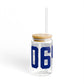 06455 Middlefield Connecticut Zip Code Glass Can with Straw and Lid, 16oz