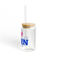 I Heart DARN Glass Can with Straw and Lid, 16oz