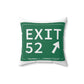 Vintage Exit 52  Merritt Parkway Sign Spun Polyester Square Pillow