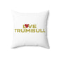 Love Trumbull Spun Polyester Square Pillow