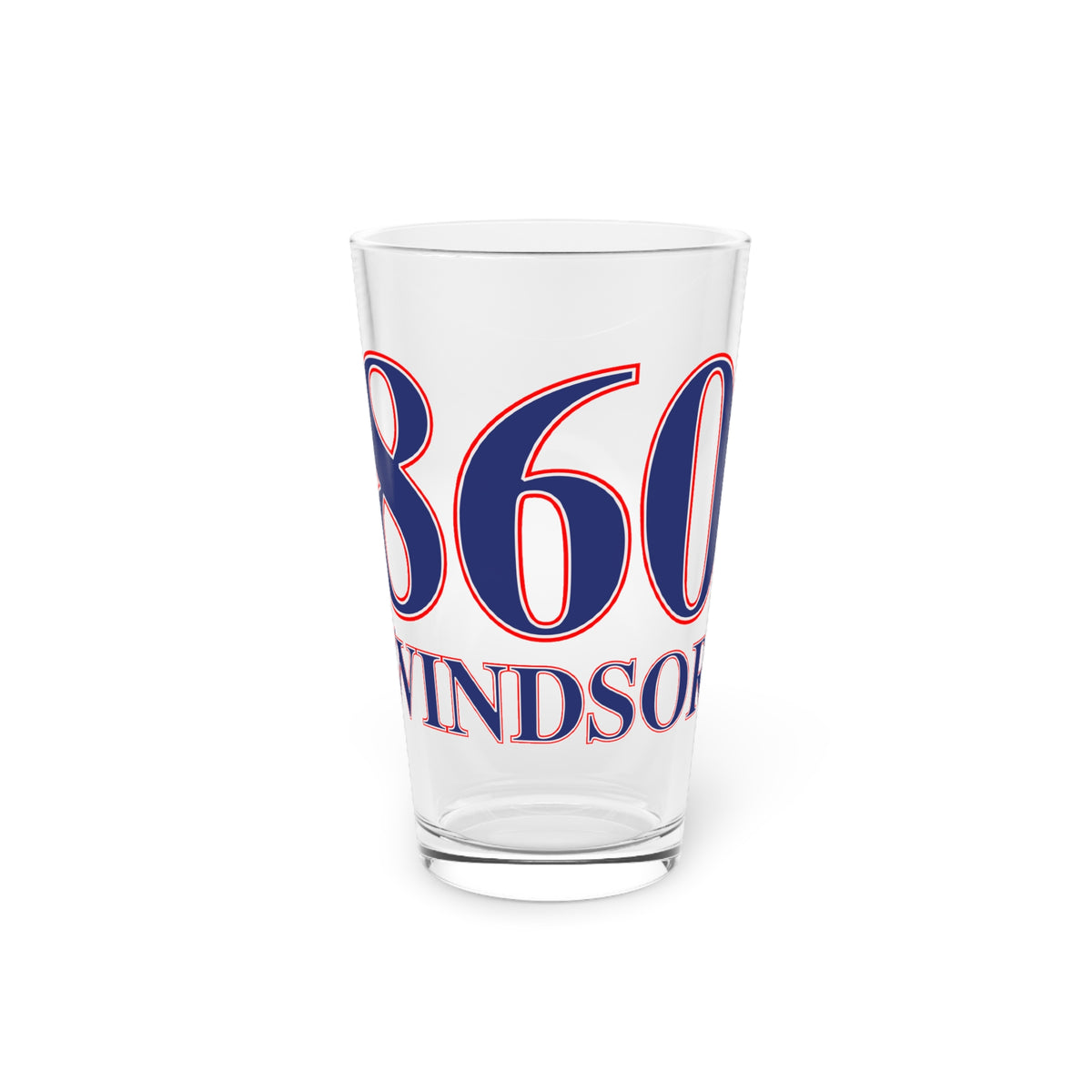 860 Windsor Red, White & Blue Pint Glass, 16oz